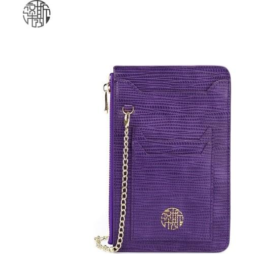 Zenos New Arrivals Fashion Lizard Skin Pu Leather Cell Phone Bags Wallet Sling Bags Credit Card Holder Purse Crossbody Bag