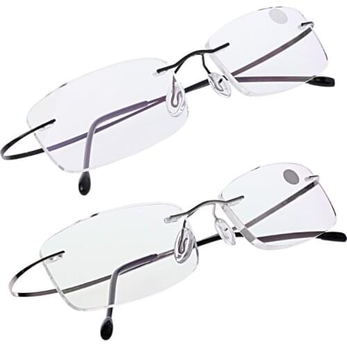 Titanium Glasses Men Frame Titanium Eyeglasses Rimless Optical Frame Women