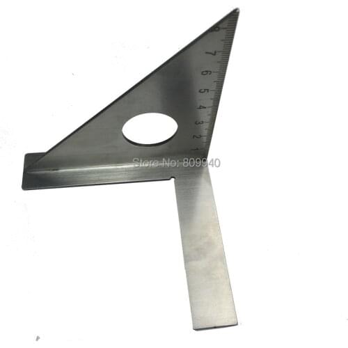 Triangular Measuring Ruler 45 Degree Stainless Steel Speed Square Roofing T and Tri Angle Protractor Trammel Tool Wooden Scriber