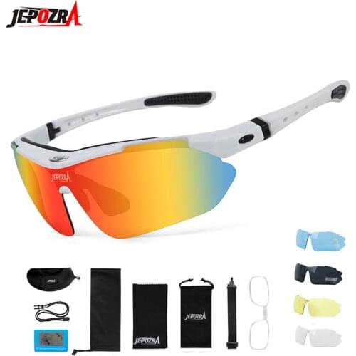 5 Lens Cycling Glasses Night Vision Eyewear Change Lens Glasses Fishing Hiking Mountain Bike Bicycle Riding Sports Goggle Set