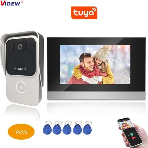 VIDEW Doorbell Camera with 7 Inch Monitor Video Intercom System 2 Wires Tuya Smart APP Door Phone Night Vision for Villa