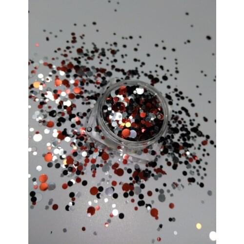 YM-010 1/2/3MM Glitter Mix "Starry Night" Round Dot Spangle shape glitter Flake cosmetic powder for nail Gel polish-50g/200g/bag