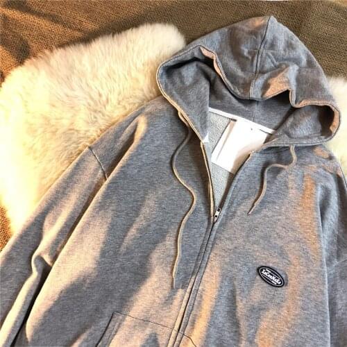 Y2k Women Korean Style hoodies Vintage Solid Color Long Sleeve Oversized Hooded Sweatshirt Lady Women Casual Large Kawaii Coats