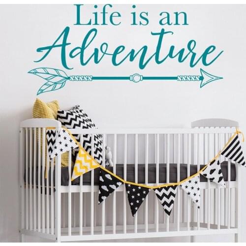 Life is an Adventure Removable Wall Stickers for Nursery Kids Decoration Children Bedroom Vinyl Decals Sweet Room Murals K268