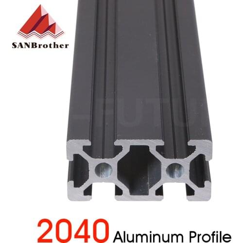 1PC BLACK 2040 European Standard Anodized Aluminum Profile Extrusion 100-800mm Length Linear Rail for CNC 3D Printer