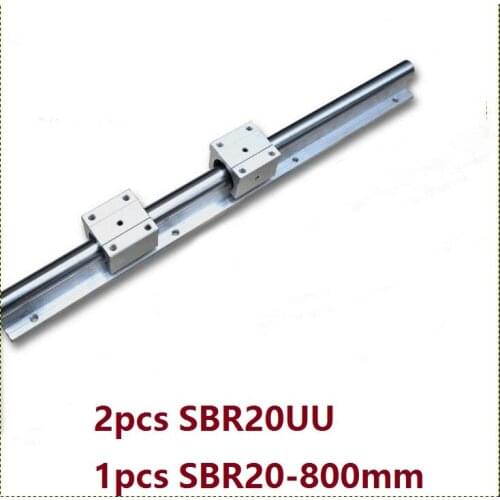1pcs SBR20 - 800mm linear guide rail support + 2pcs SBR20UU linear bearing blocks for cnc router parts