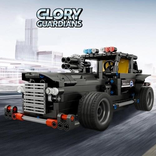 2.4G DIY Electric Command Vehicle RC Car Building Block Model Education Kids Toy Special Police Command Car