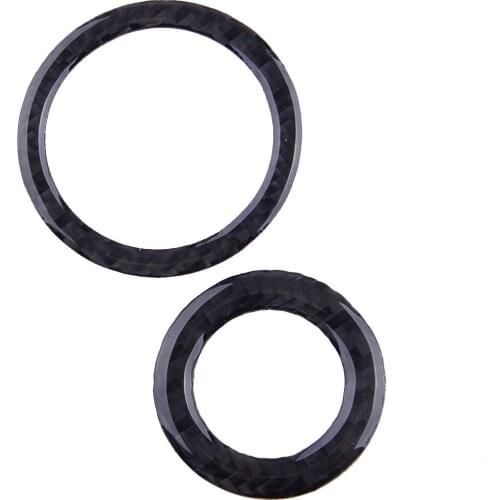 2pcs Engine Start Stop Push Button Switch Ring Trim Cover Carbon Fiber Fit For Dodge Challenger 2020 2019 2018 2017 2016 2015