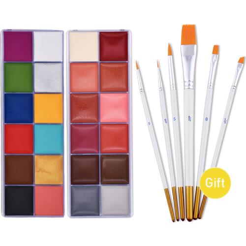 Body Paint Face Paint Palette Makeup Tattoo Oil Painting Henna Halloween Party Fancy Waterproof Tattoo Kit Body Art Paint Cream
