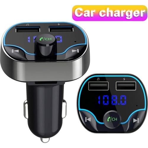 3.1A dual USB T24 Dual USB Ports Stereo-A2DP Car Handsfree MP3 Player Bluetooth Radio Transmitter Car Interior Accessories