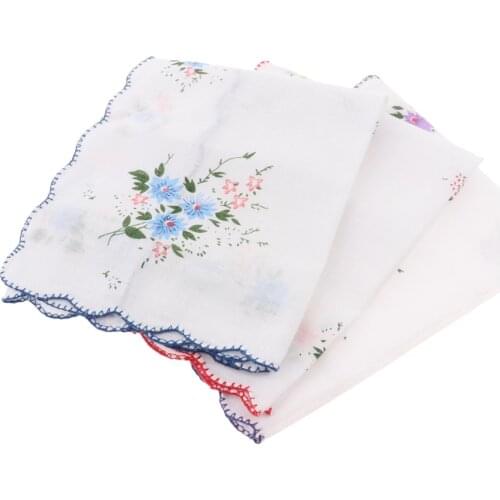 3pcs Women Fabric Handkerchiefs 35 X 35 Cm Cloth Handkerchiefs