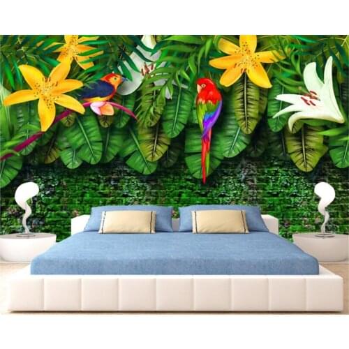 Beibehang Custom 3d wallpaper HD hand-painted European style tropical rainforest Southeast Asia mural wallpaper 3d papel tapiz