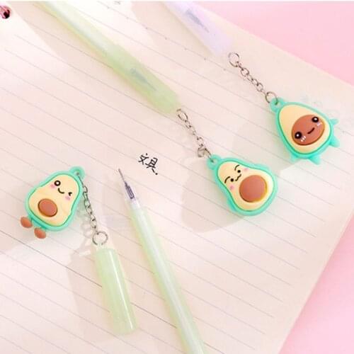 4pcsCreative Avocado Pendant Funny Expression Gel Pen Ink Pens Stationery School Office Supply Kawaii High Quality Super Smooth