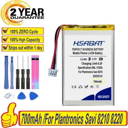 Top Brand 100% New 700mAh 202555-01 Battery for Plantronics Savi 8210 8220 Headset Batteries + free tools