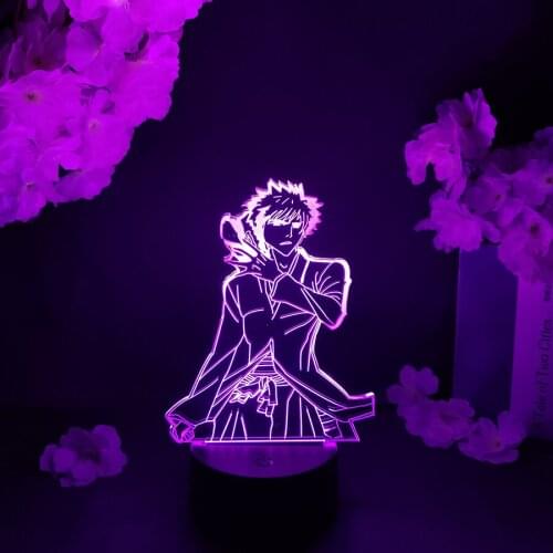 Ichigo Kurosaki Figurine Anime Lamp Bedroom Decor Nightlight Cool Birthday Gift Acrylic Led USB Table Light Battery Usb Powered