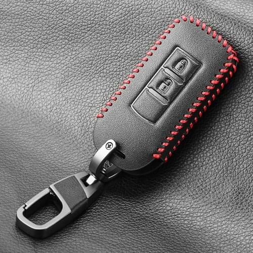 Car Style 2 Button Leather Car Key Cover for Mitsubishi Outlander Lancer 10 Pajero Sport L200 ASX RVR car key case Accessories