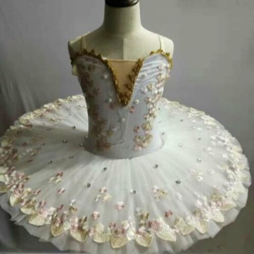 Professional Ballet Tutu Swan Lake Flower Lace Dress Girls Child Costume Ballerina Stage Performance Ballet Clothes For Kids
