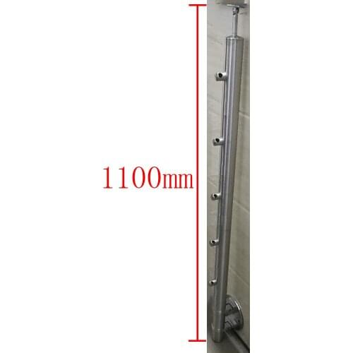 Freeshipping 316L Satin finished Handrailing Armrest Tube Post Pole Staircase Parts Baluster for Side Mount