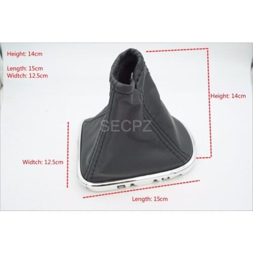 Black PU Leather Gear Stick Shift Knob Cover Boot Chrome Gaiter Collar For Chevrolet Cruze For Chevy 2008 2009 2010 2011 2012