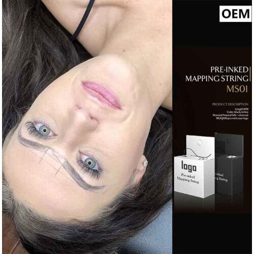 100pcs OEM Mapping pre-ink string for Microblading Eyerbow Positioning Dyeing Line Semi Permanent Makeup Measuring Thread