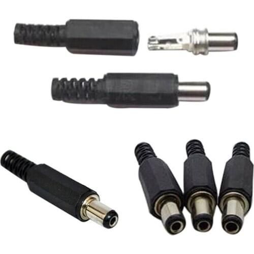 5 Pair =10pcs 2.1x5.5mm Male Female DC Power Plug Socket Jack Adapter Connectors Set