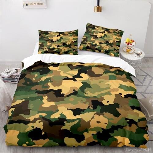 2/3pcs Camouflage Printed Bedding Set Abstract Art Comforter Cover / Duvet Cover Set Bed Linens Bedclothes for Home Bedroom Gift