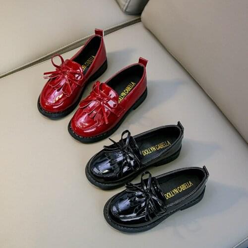 New Girls Leather Shoes Fashion Soft Bottom No-Slip Princess Casual Shoes Size 26-35