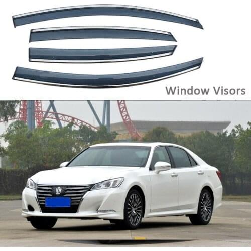For Toyota Crown 2015-2018 Car Styling Awnings Shelters Window Visors rain eyebrow Protector Exterior decoration 4PCS 2016 2017