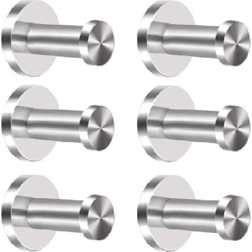 Bathroom hooks 6Pcs Wall Hook Stainless Steel Hooks Door Coat Hook Bathrobe Towel Hooks Patere d91126