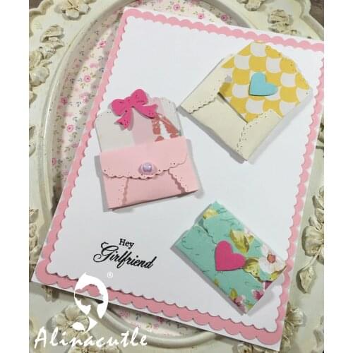 AlinaCraft METAL CUTTING DIES cut 2pc mail envelope tag sleeve pocket bag mail Scrapbook paper craft card emboss punch stencils