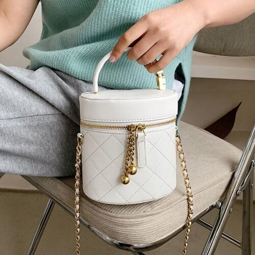 Barrel-Shape Mini Crossbody Bags For Women 2021 High Quality Pu Leather Chain Shoulder Bag Handbag Female Purse Hand Clucth Bag