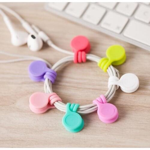 Multi-function Silicone Magnetic Wire Cable Organizer Phone Key Cord Clip USB Earphone Clips Data line Storage Holder SN3689