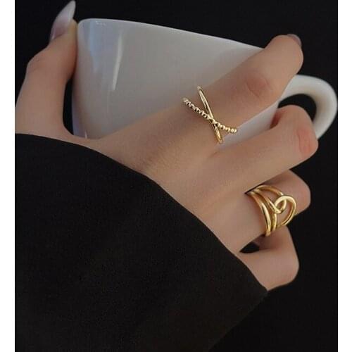 Fashion Simple Geometric Twist Design Gold Color Ring Set For Women Korean Style Finger Rings Fine Jewelry Gift