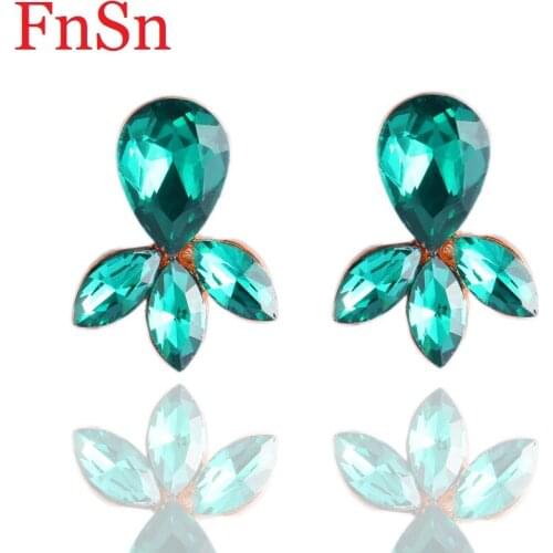 New 2017 Hot Summer Earrings Lovely Animal Stud Earring Women Trendy Crystal Fish Rose Gold Color Zinc Alloy Jewelry Wholesale