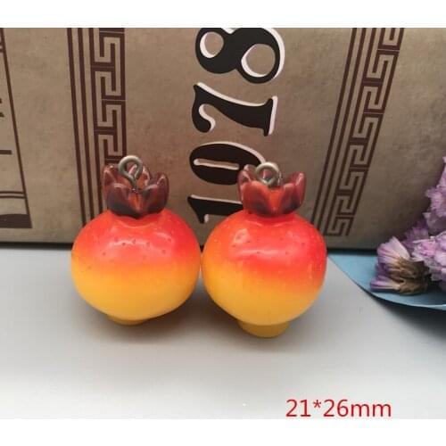 3D resin pomegranate pendant for key chain/phone/bag decoration,DIY.21*26mm,hot