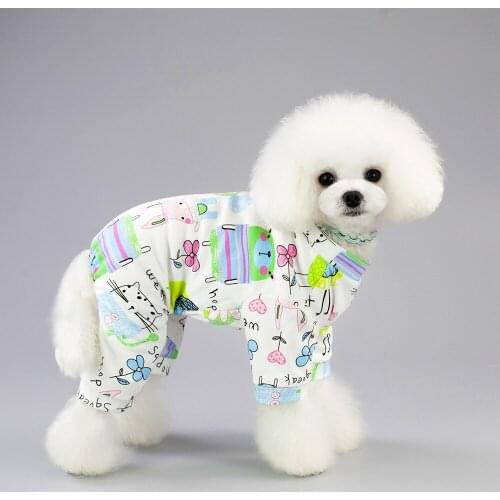 Cute Casual Cotton Dog Pajamas Coat Small Dogs Puppy Cats Jumpsuit Coat With Mouse Pattern Pet Apparel Drop Shipping