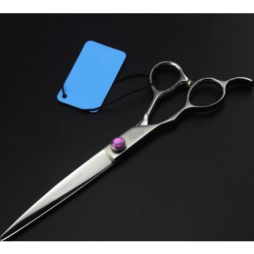 Laser name professional symetrical left handle left-hand sliver 7 inch pet dog cutting scissors animal grooming pet dog hair cut