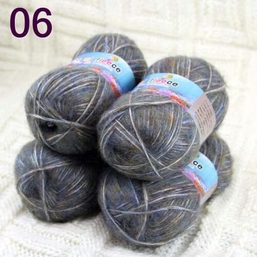 Sale 4SkeinX50gr Luxury Fluffy Soft NEW MOHAIR Shawls Hand Knit Crochet Yarn Dark gray 82206