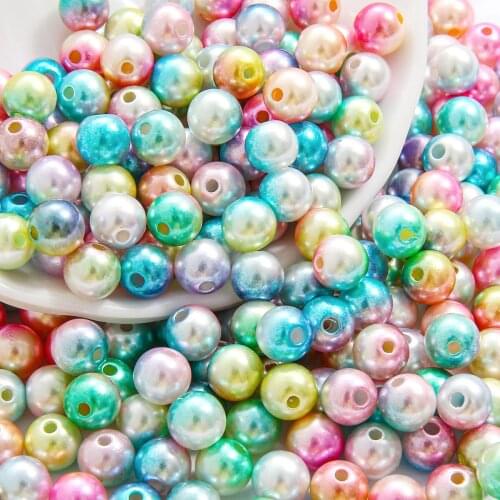 4/6/8/10mm Colorful ABS Imitation Pearl Round Beads With Hole DIY Bracelet Necklace Beads For DIY Craft Garment Jewelry Making