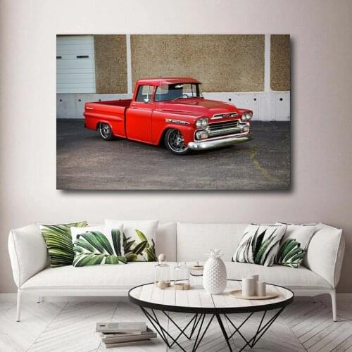 Modern Decorative Painting Chevrolets Chevy Apache 3100 Pickup Old Car Posters and Prints Canvas Wall Art for Home Room Decor