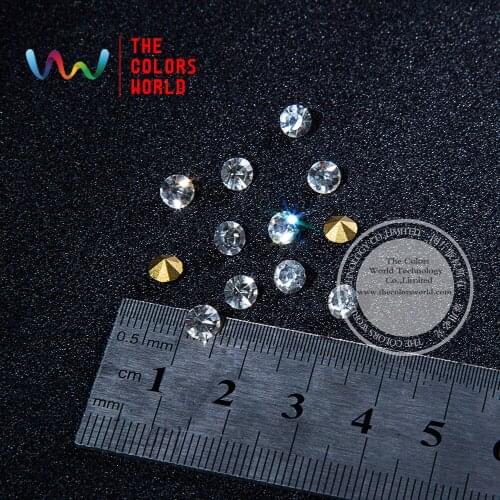 TCSZ008 3D White Color Gem Shape Clear Glitter Shinny Crystal Diamond for Nail Art Rhinestones Decorations DIY
