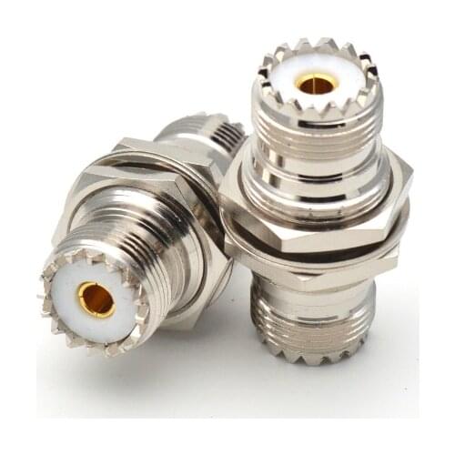 UHF Female to UHF Female PL-259 SO-239 Jack Nut Bulkhead RF Mount RF Coaxial Adapter Connectors