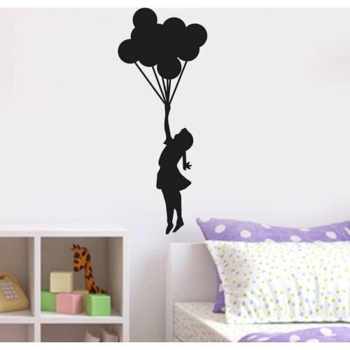 Balloon Girl Vinyl Wall Stickers Cartoon Home Decor Bedroom Diy Mural Art Decals Gift