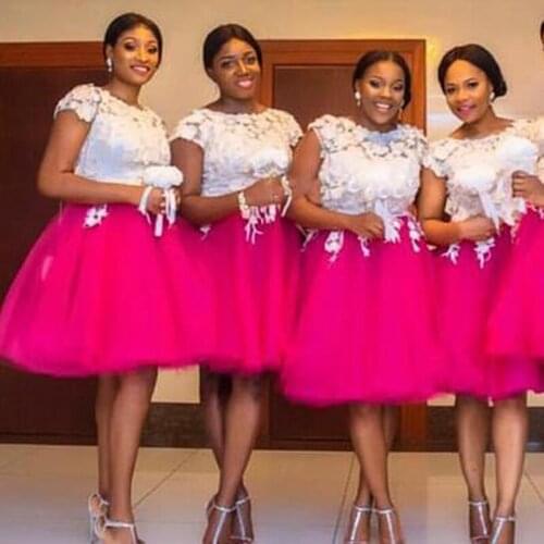 Bridesmaid Fuchsia Tulle Short Skirt Fashion Knee Length Women Tutu Midi Cheap Skirt for Wedding Custom Made Quality Vestidos