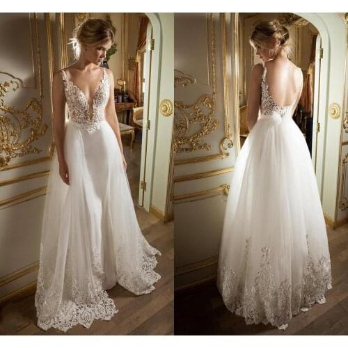 Elegant Mermaid Wedding Dress 2020 Appliques Tulle Bridal Dress Ivory Wedding Gowns Custom Made Mermaid Wedding Dresses