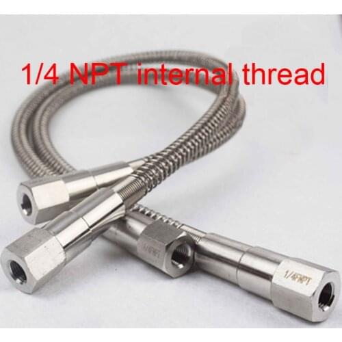 1/4 NPT 316L Stainless steel high pressure hose ss316 metal bellows corrugated pipe steel cylinder bottle connecting tube