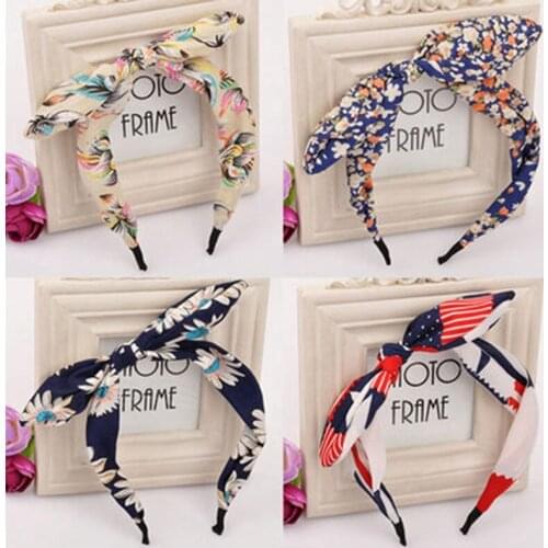 1 PCS Women Hairband Fabric Bow Knot Hair Hoop Rabbit Ears Headband for Headwear Women Hair Accessories
