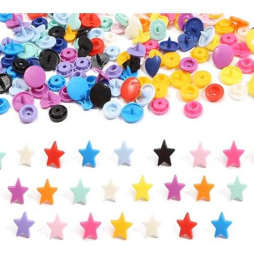 10Sets(40pcs) 12MM Plastic Snap Buttons Star Shape T5 Snap Fastener For Baby Clothes Press Buckle Diy Crafts Garment Accessories
