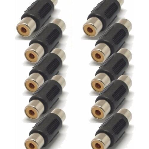 100pcs RCA Female to Female Audio Video Coupler Joiner CONNECTOR