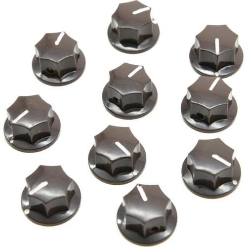 10x Brown Small Size MXR Style Skirted AMP Knob Effects Pedal Knobs Brass Insert